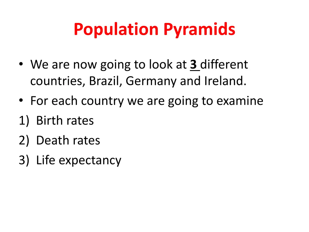 population pyramids
