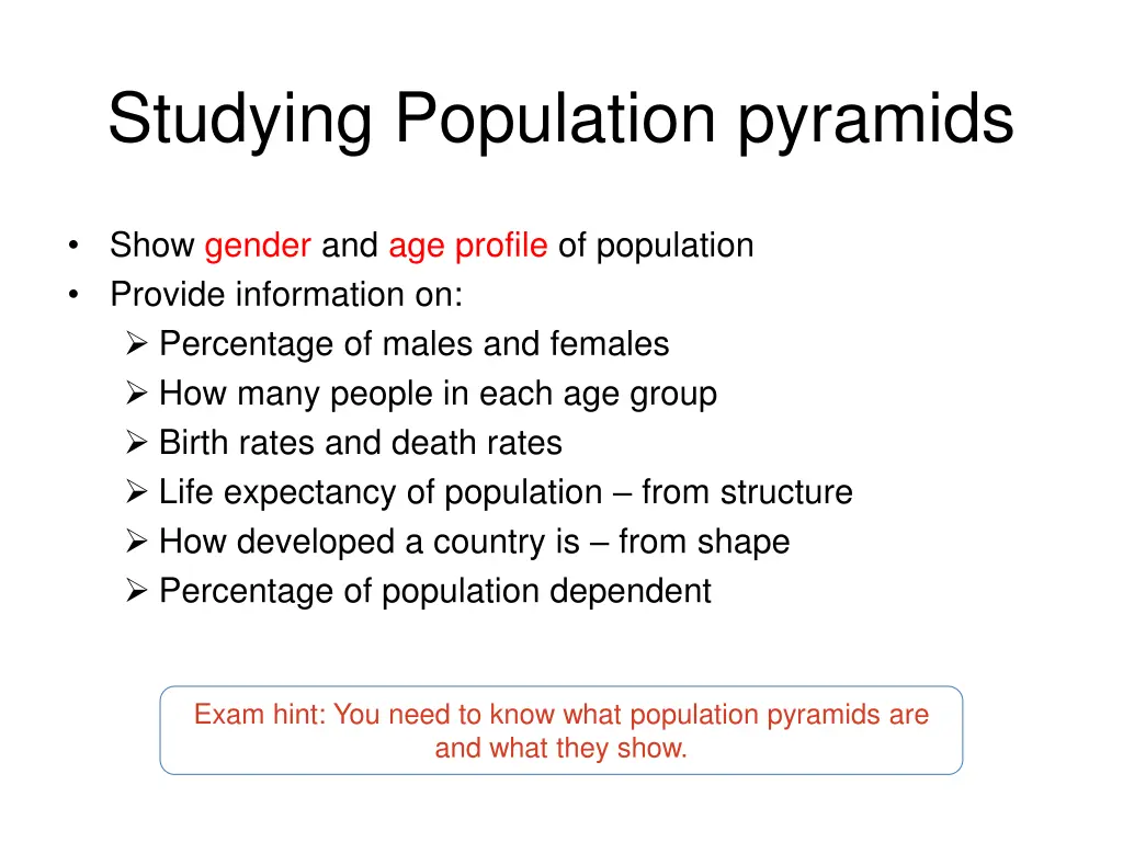 studying population pyramids