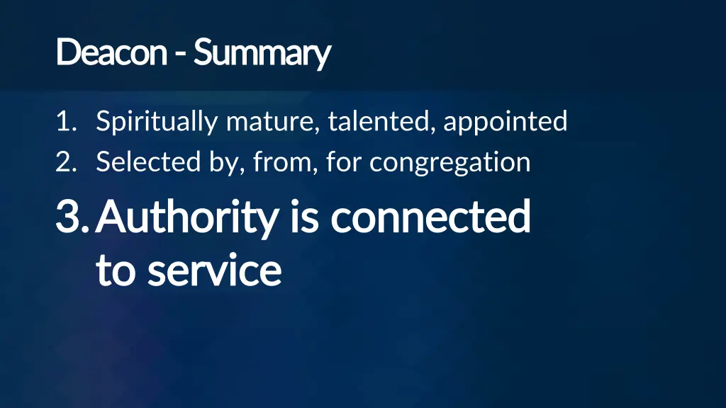 deacon deacon summary 2