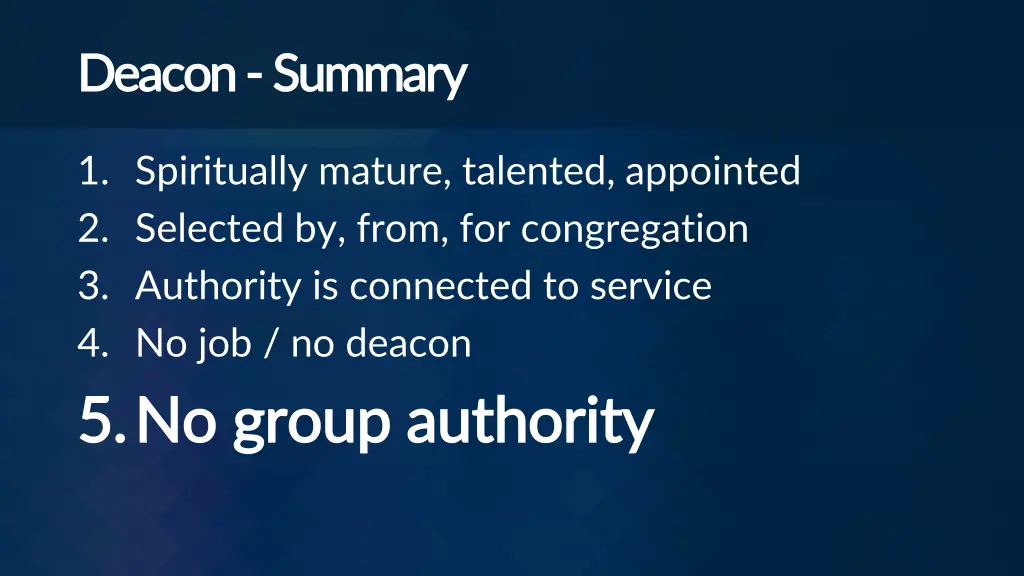 deacon deacon summary 4