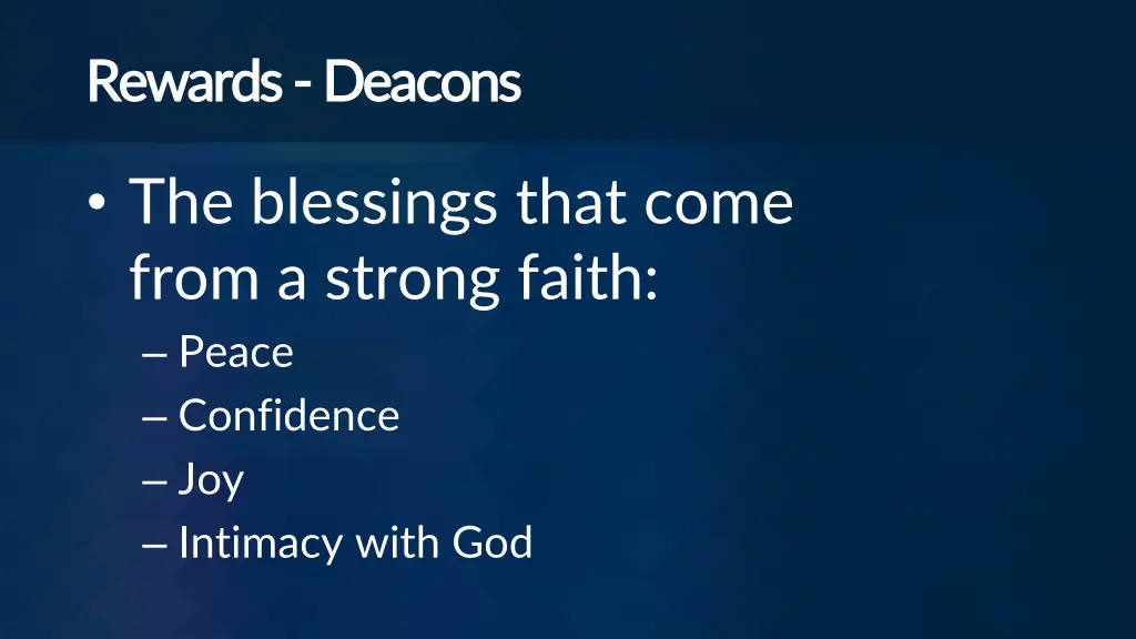 rewards rewards deacons