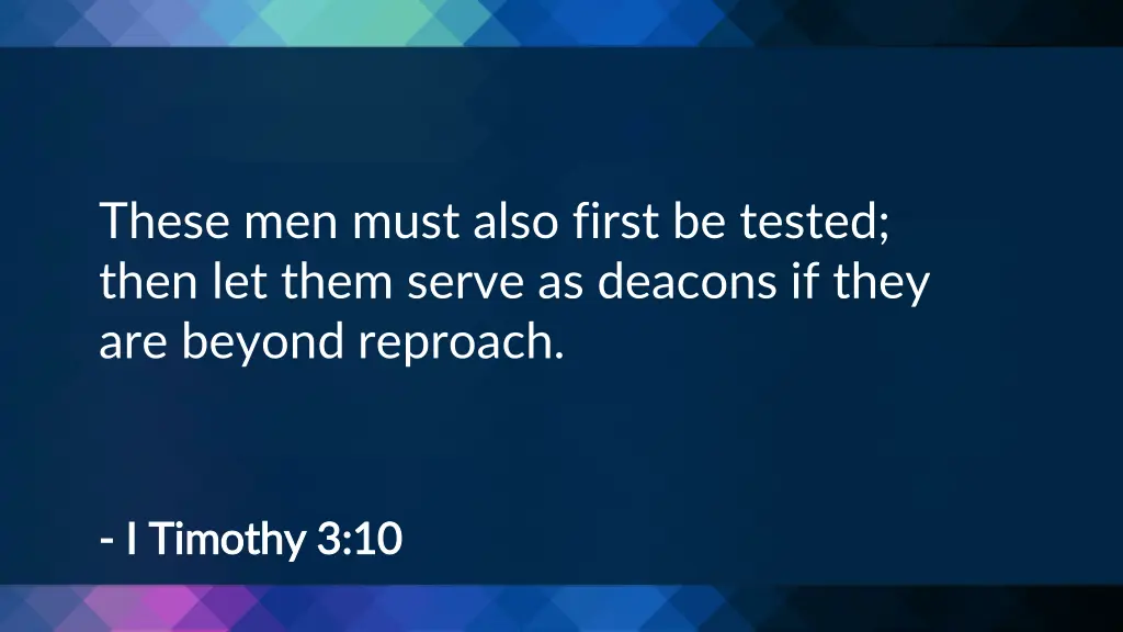 these men must also first be tested then let them