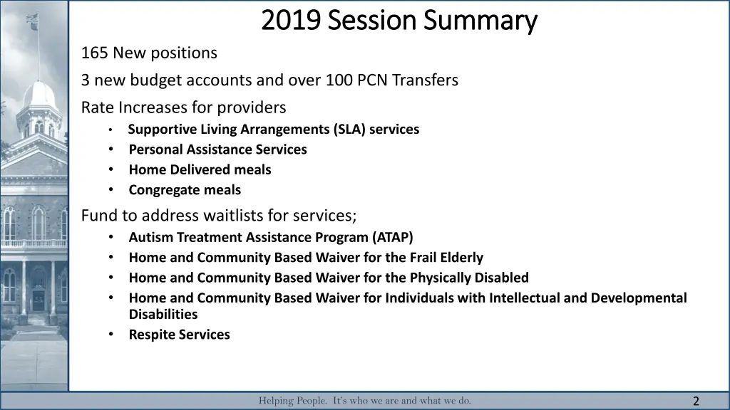 2019 session summary 2019 session summary