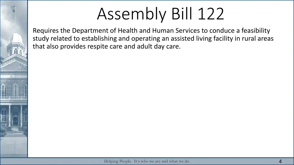 assembly bill 122 requires the department