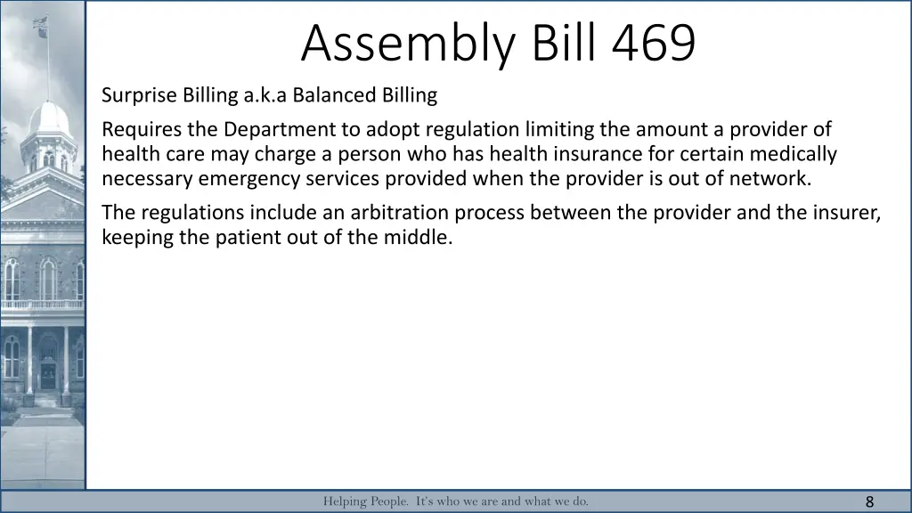 assembly bill 469 surprise billing a k a balanced