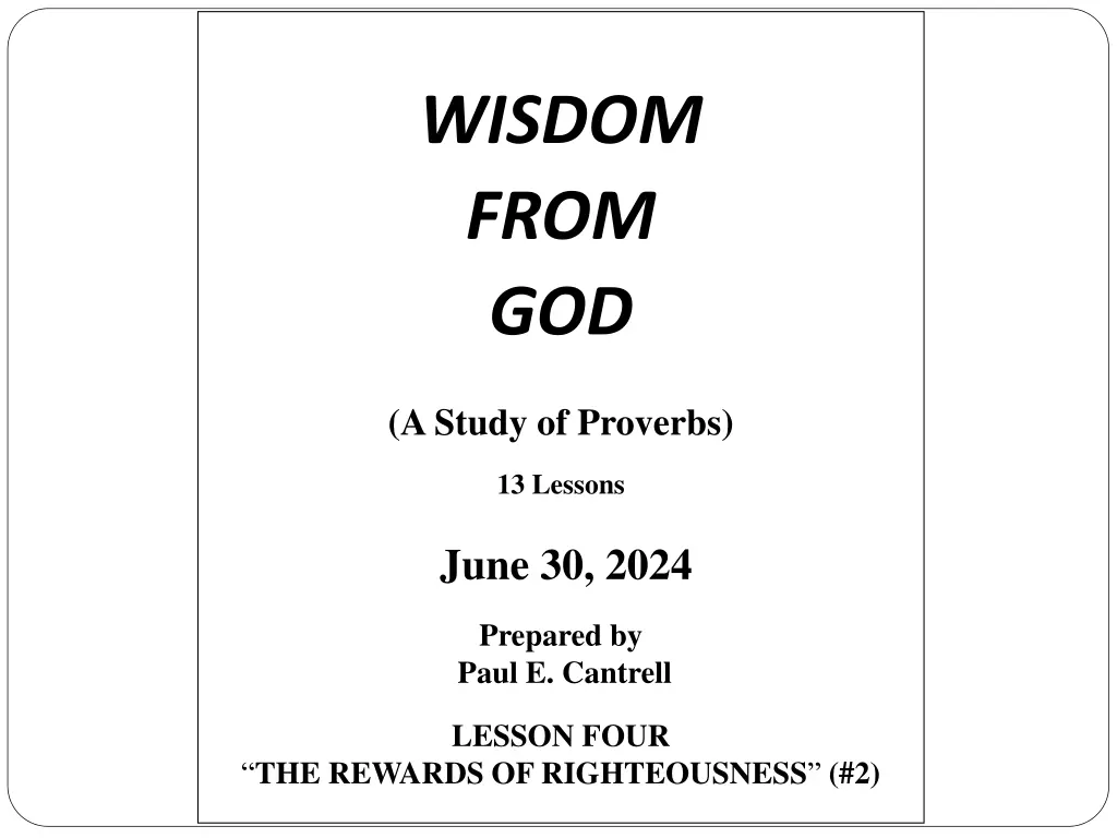 wisdom from god 1