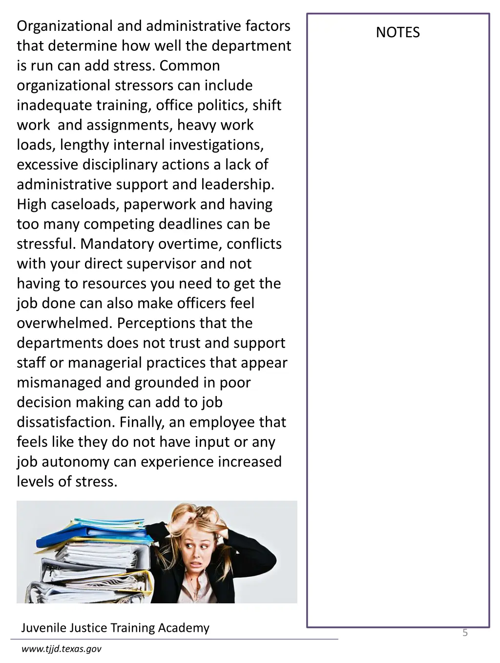 organizational and administrative factors that