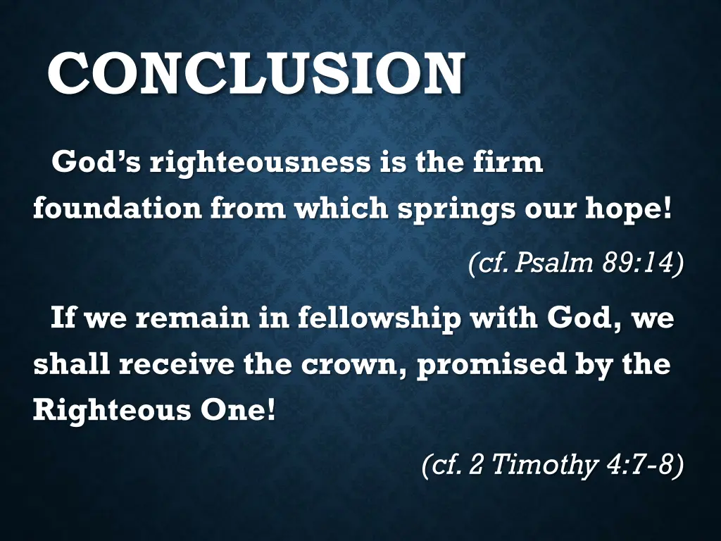 conclusion