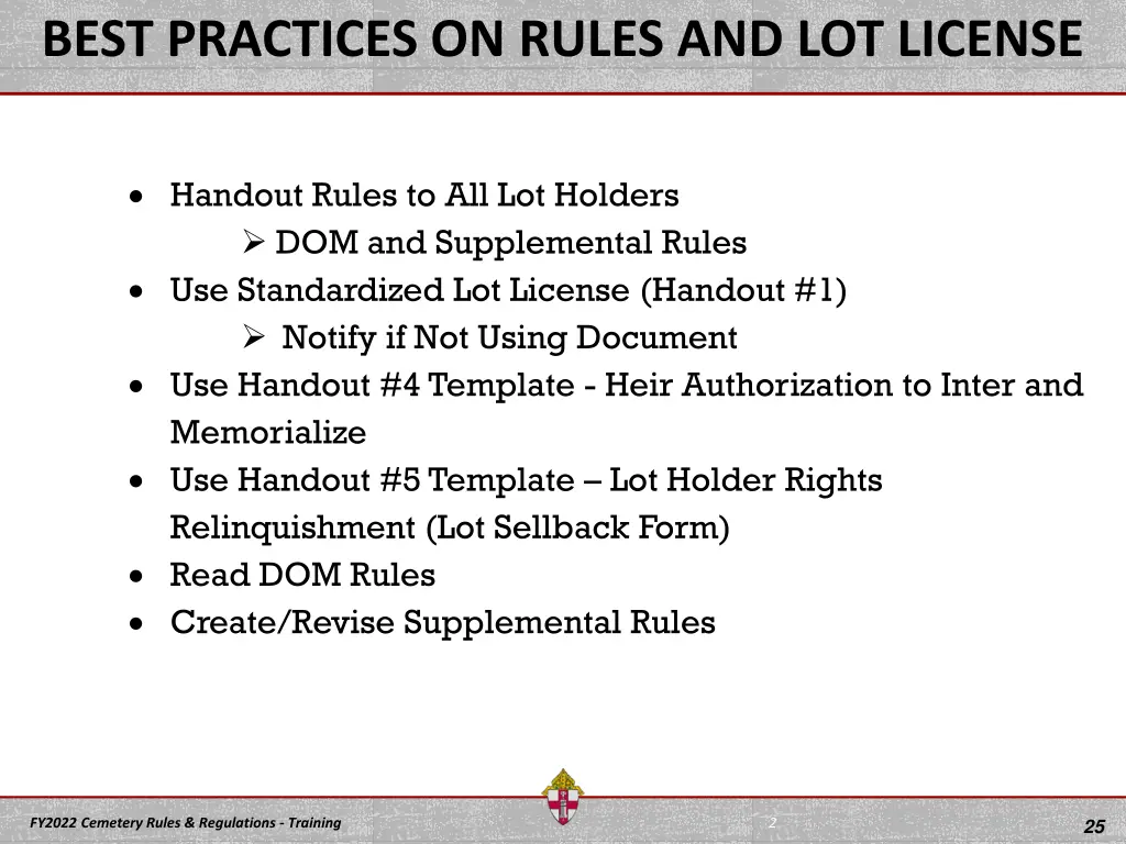 best practices on rules and lot license