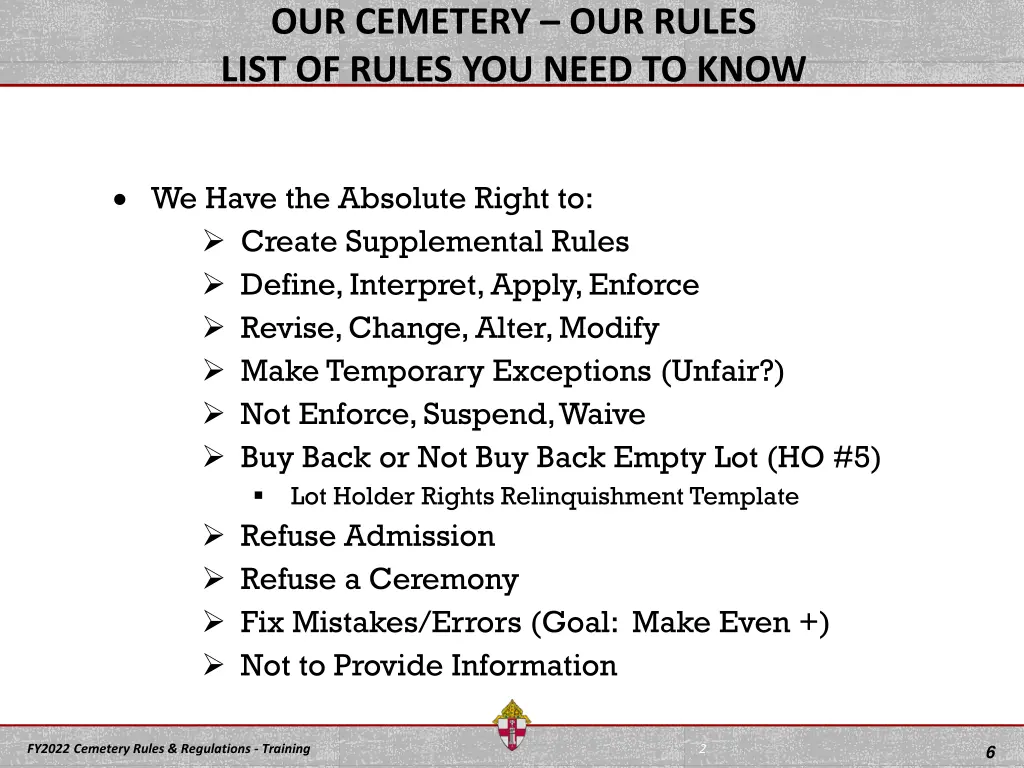 our cemetery our rules list of rules you need