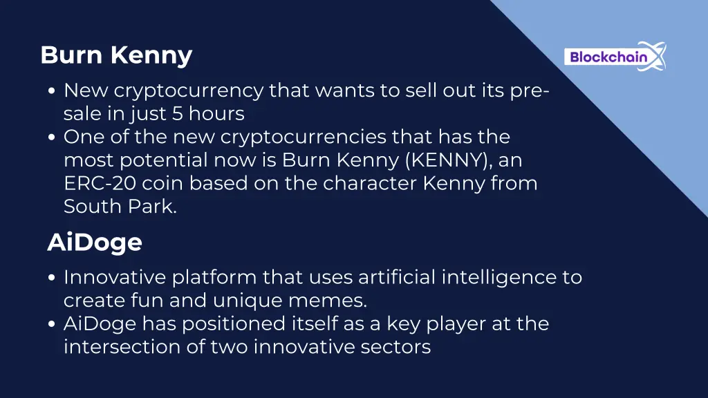 burn kenny new cryptocurrency that wants to sell