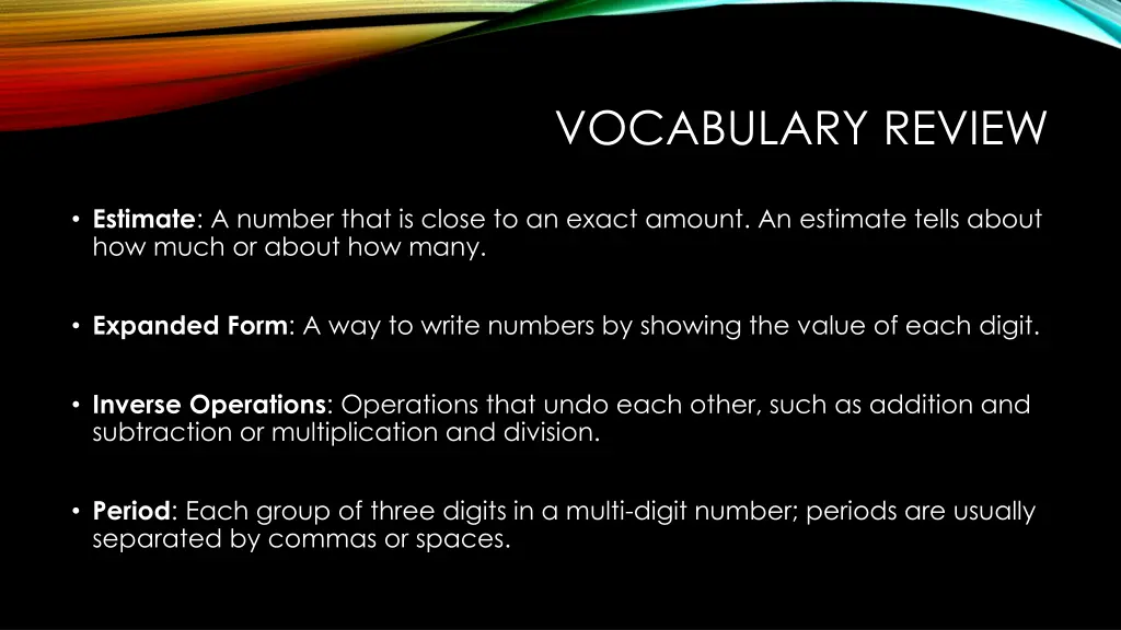 vocabulary review