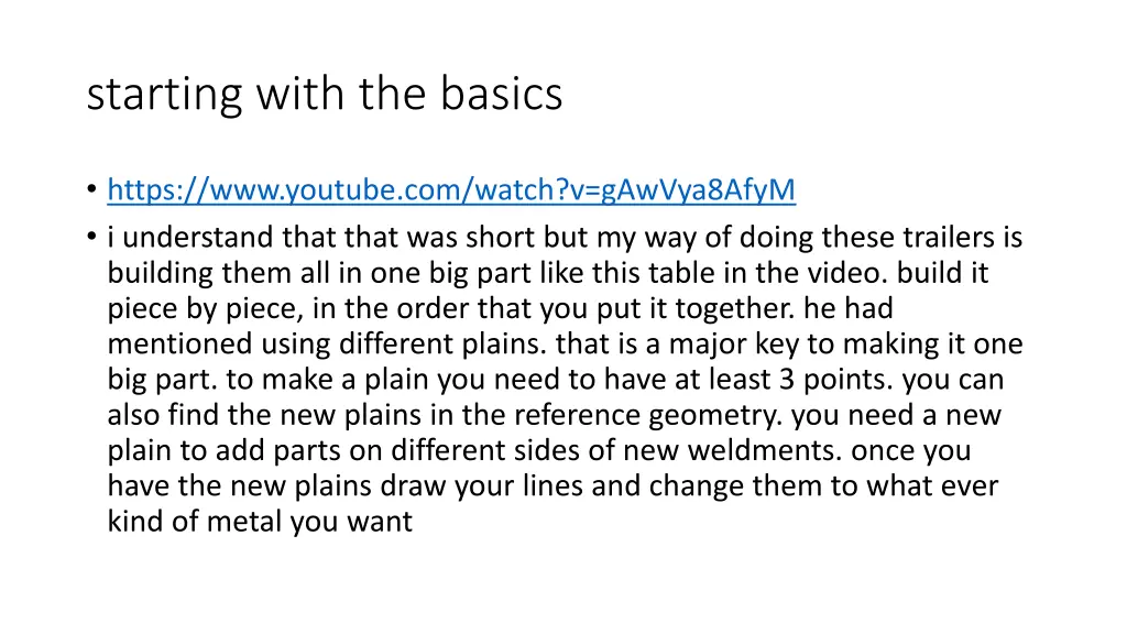 starting with the basics
