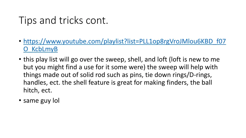 tips and tricks cont