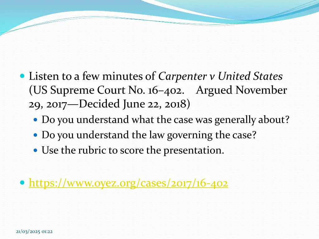 listen to a few minutes of carpenter v united