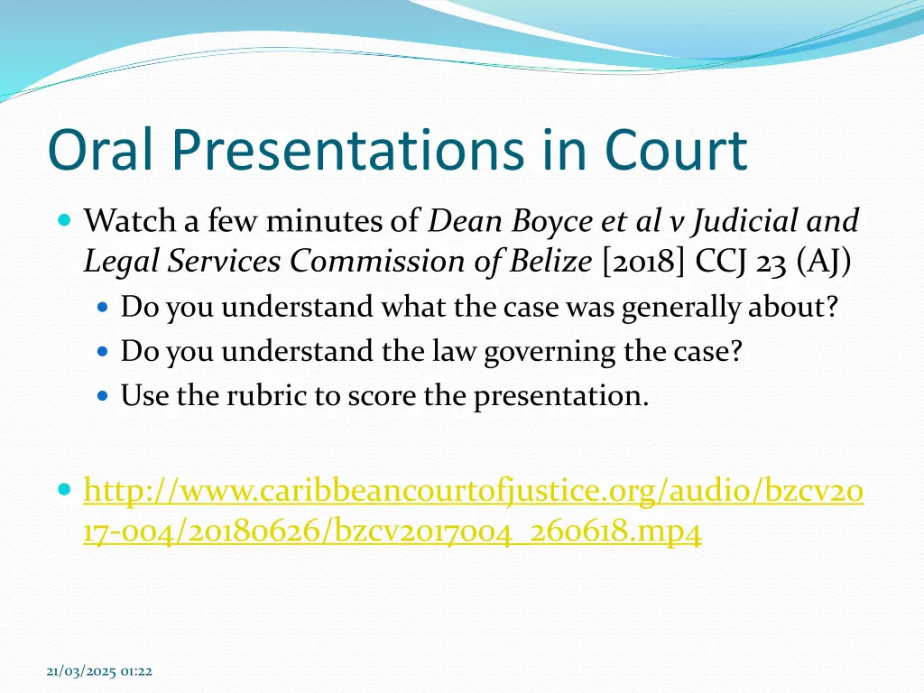 oral presentations in court