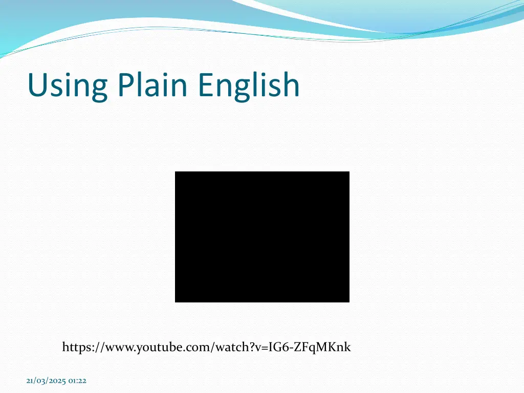 using plain english