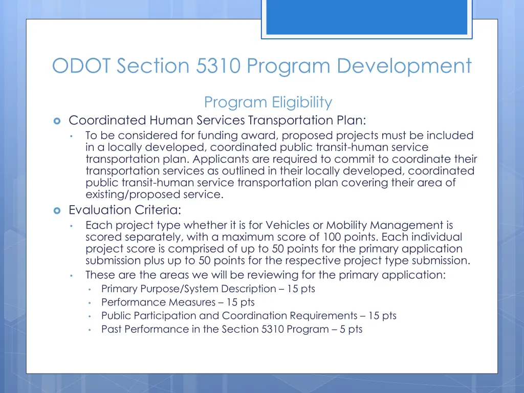 odot section 5310 program development 2