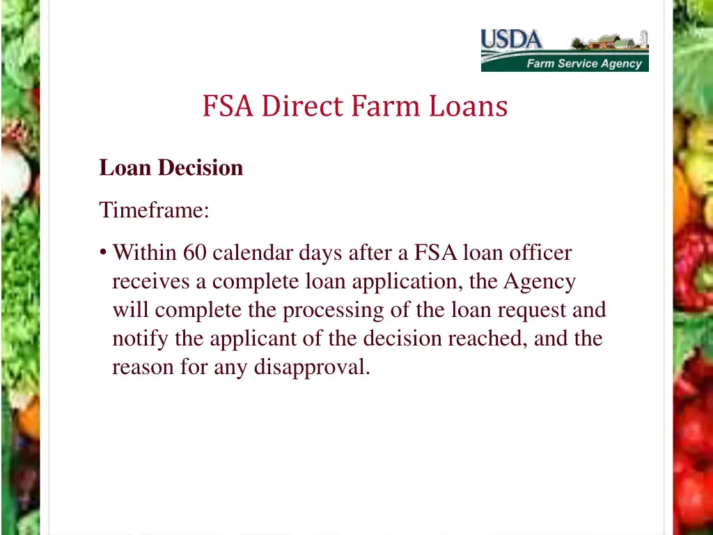 fsa direct farm loans 12