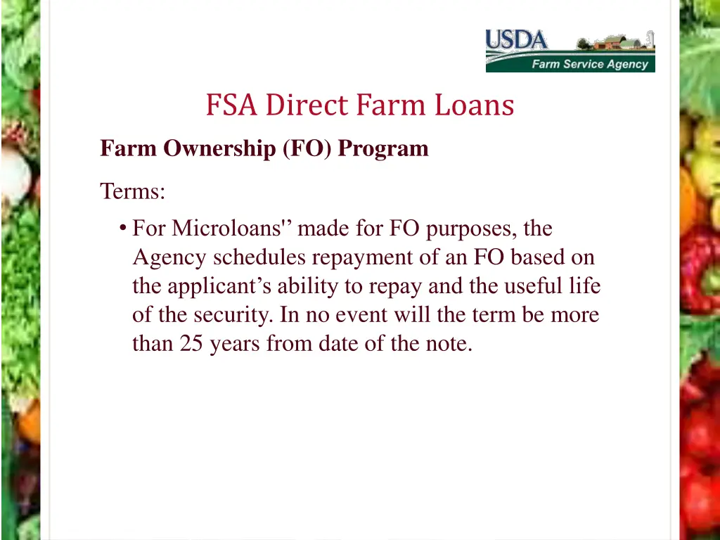 fsa direct farm loans farm ownership fo program 3