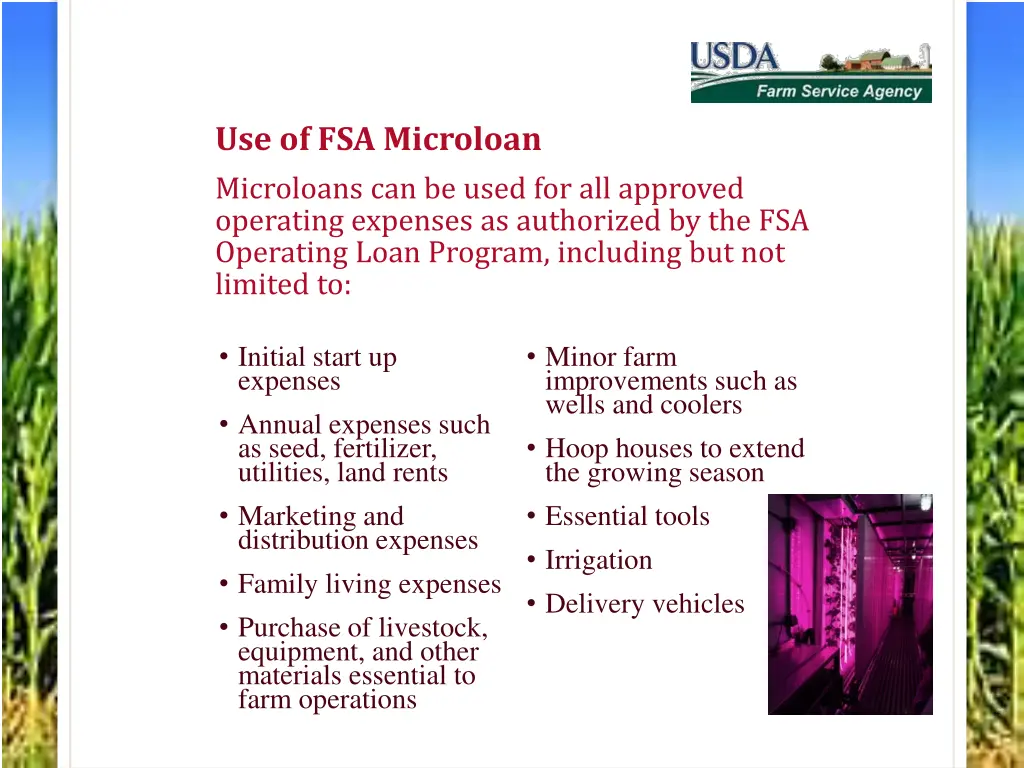 use of fsa microloan microloans can be used