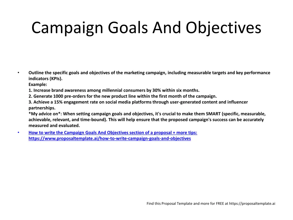 campaign goals and objectives
