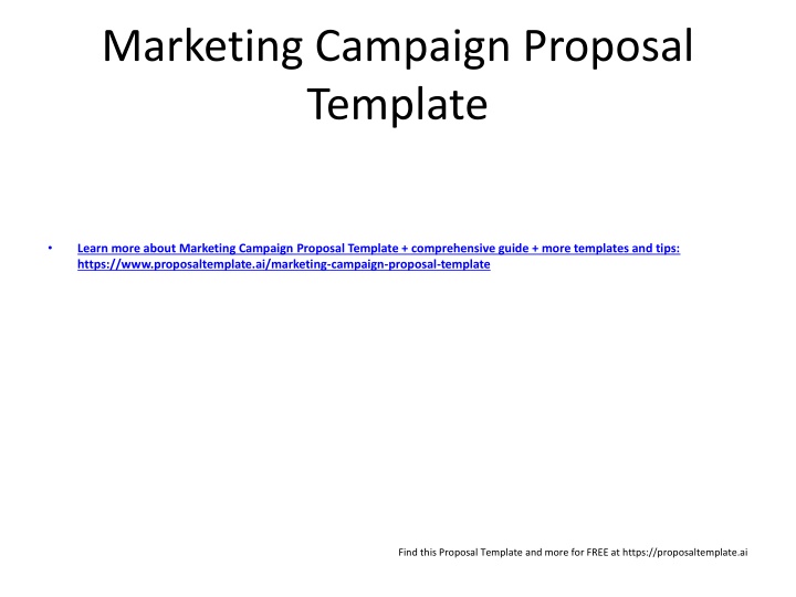 marketing campaign proposal template