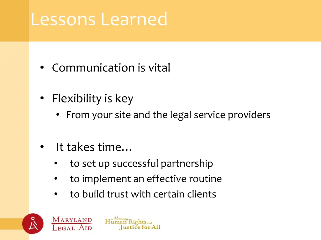 lessons learned