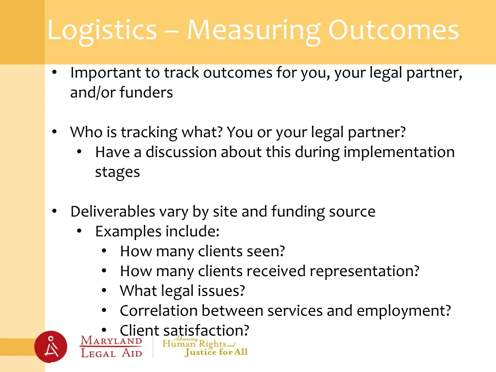logistics measuring outcomes