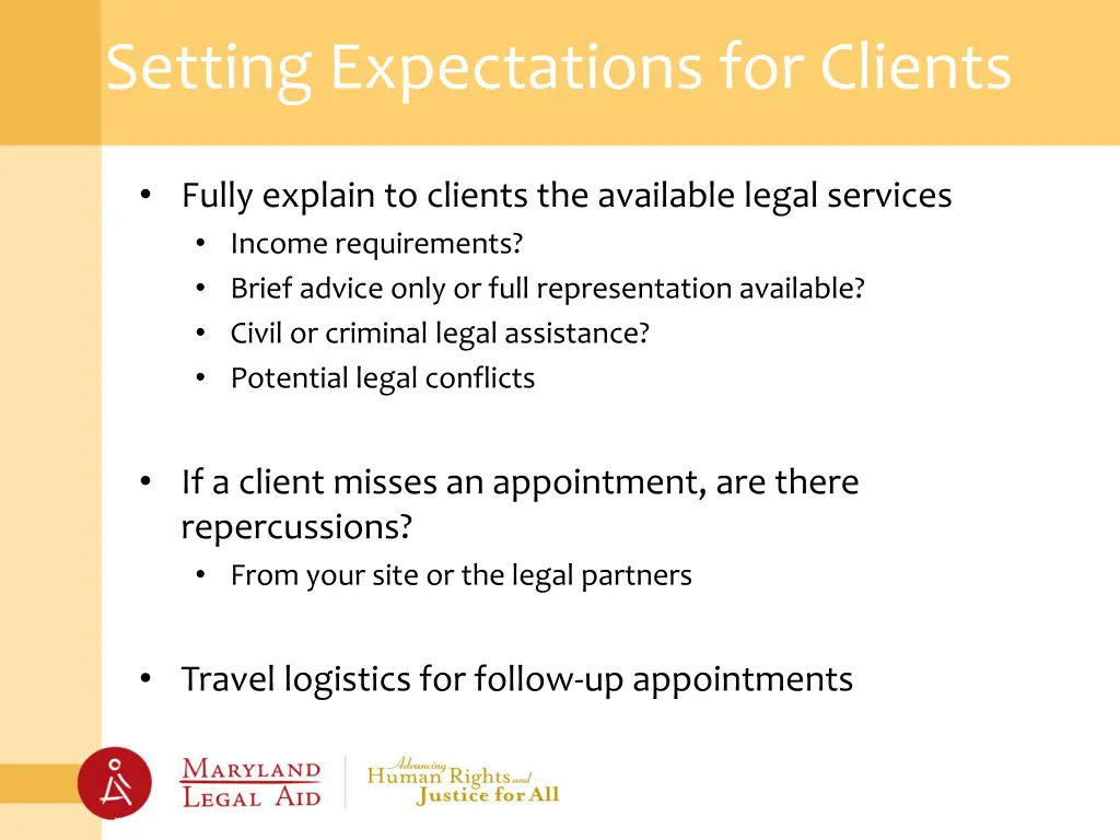 setting expectations for clients