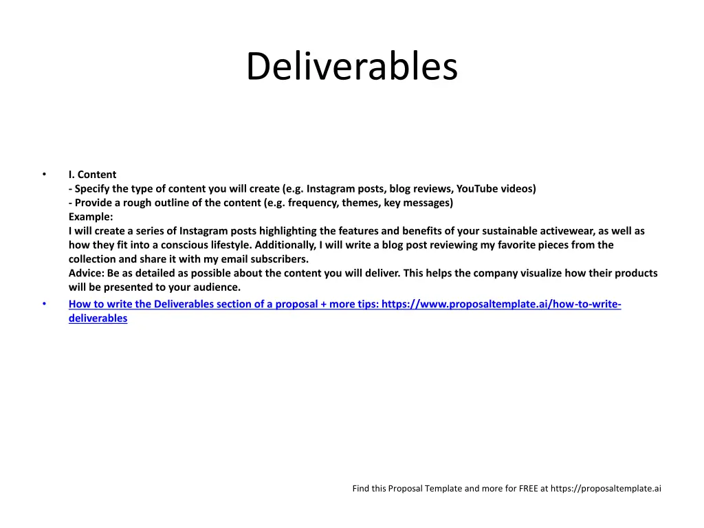 deliverables