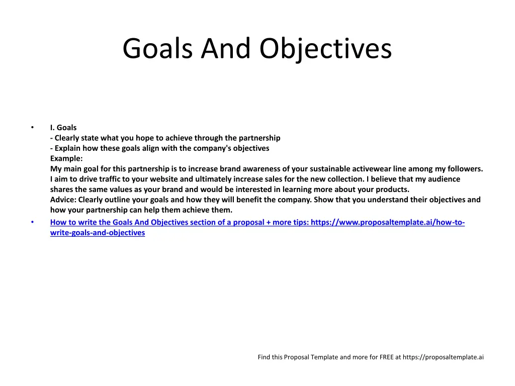goals and objectives