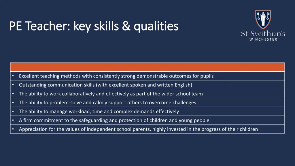 pe teacher key skills qualities pe teacher