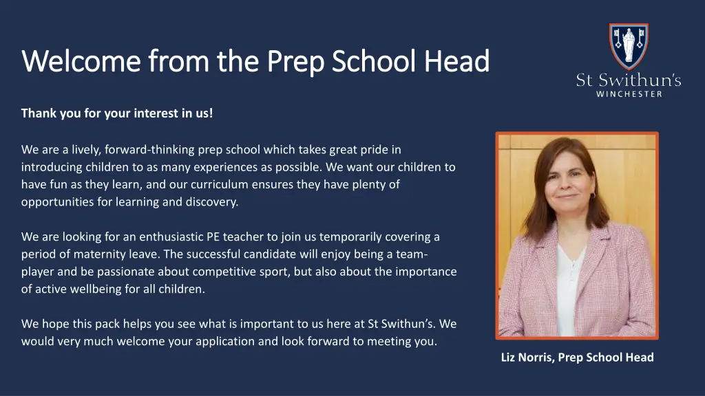 welcome from the prep school head welcome from