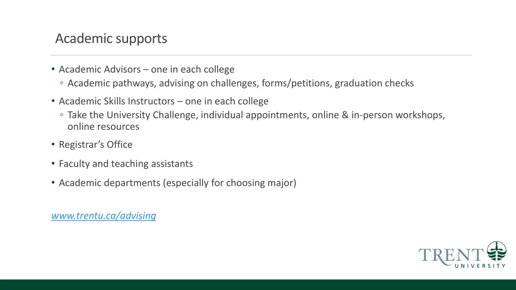 academic supports