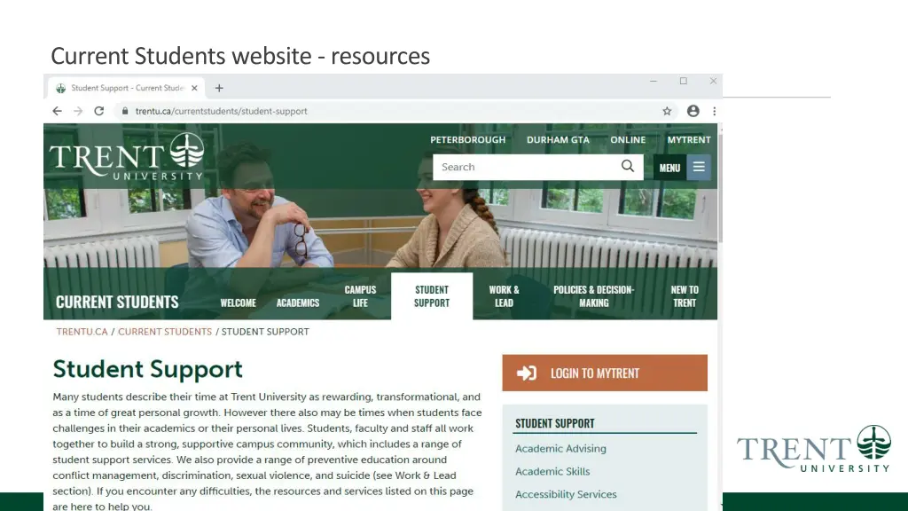 current students website resources
