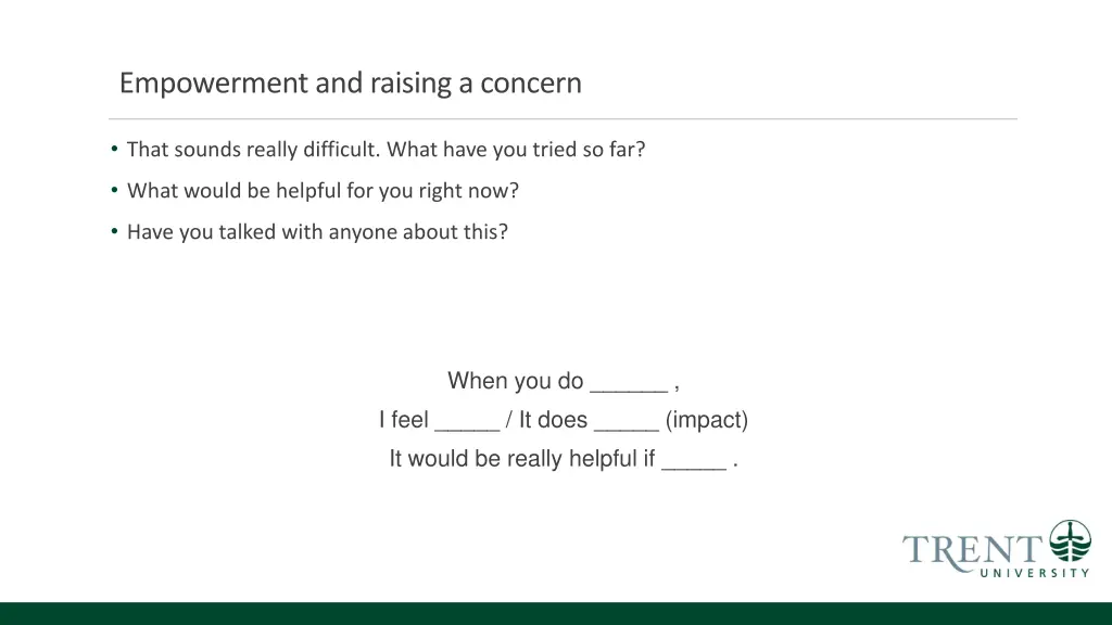 empowerment and raising a concern