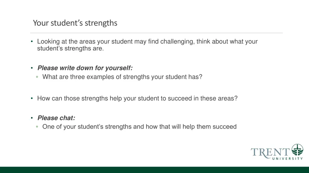 your student s strengths