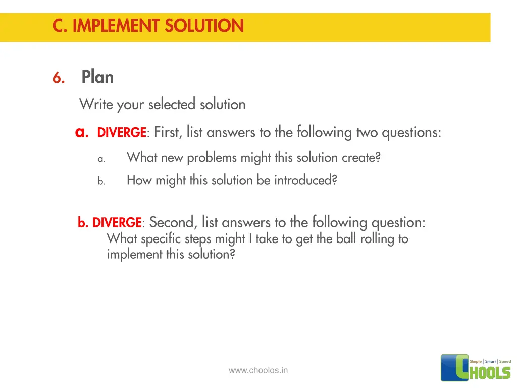 c implement solution