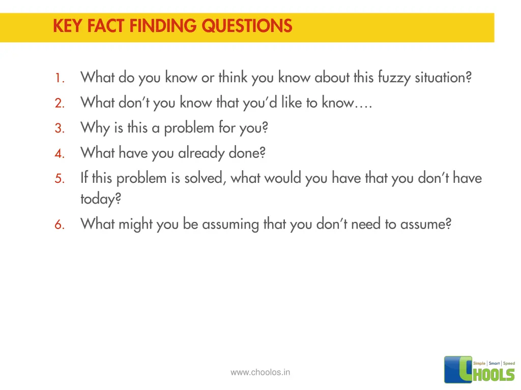 key fact finding questions