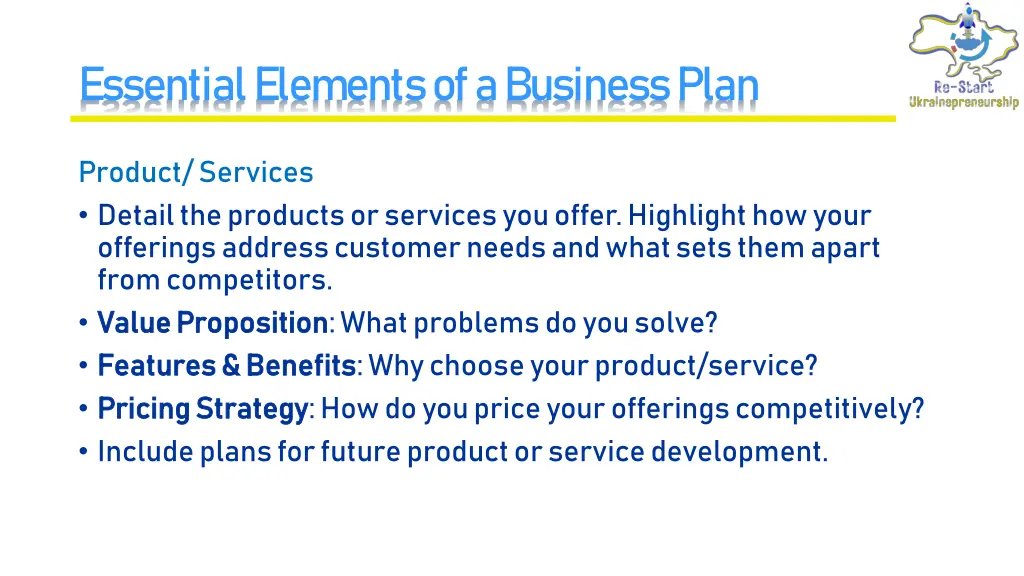 essential elements of a business plan 5