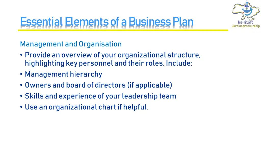 essential elements of a business plan 7