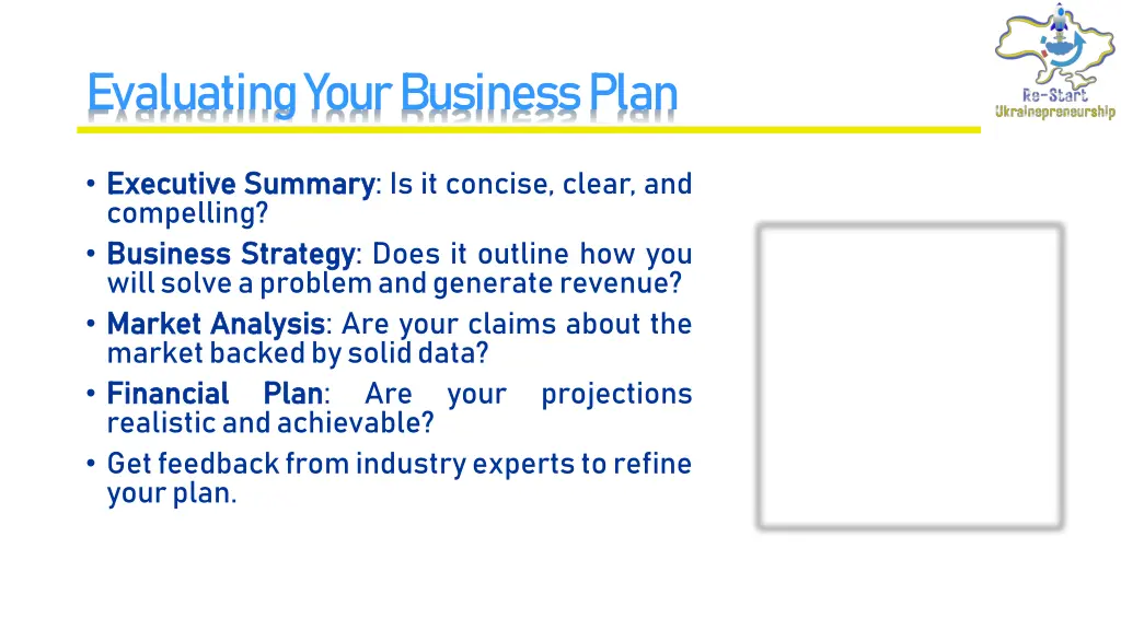 evaluating your business plan