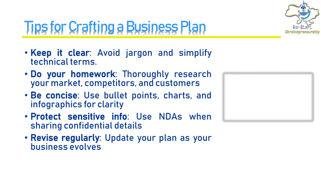 tips for crafting a business plan