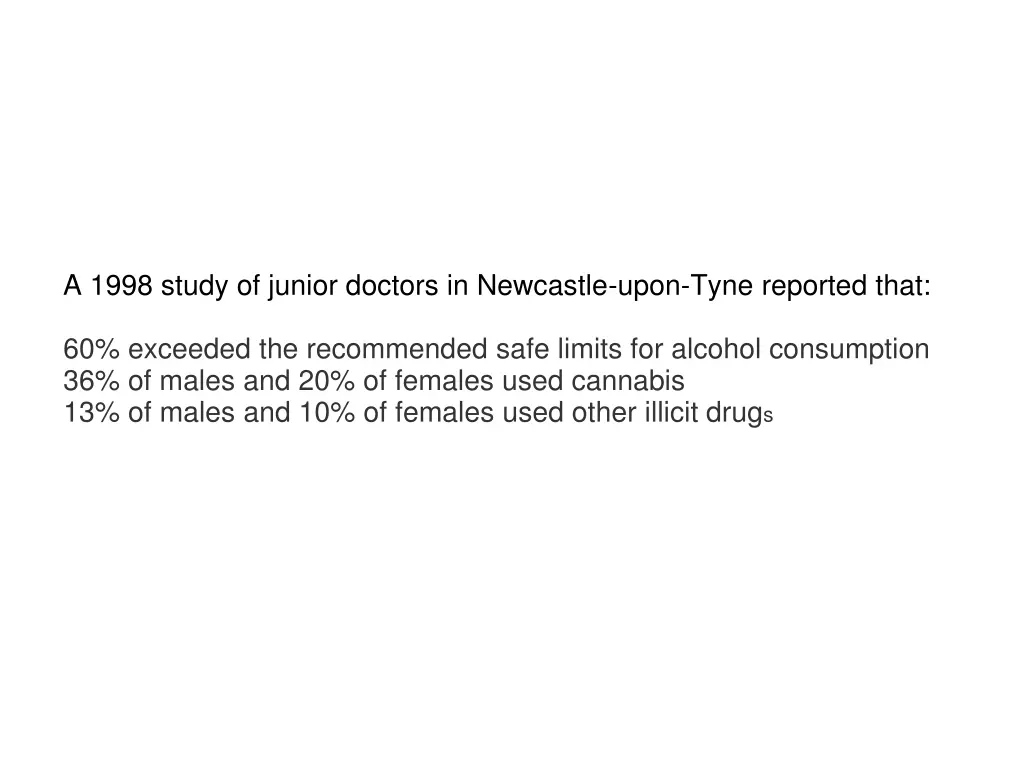 a 1998 study of junior doctors in newcastle upon