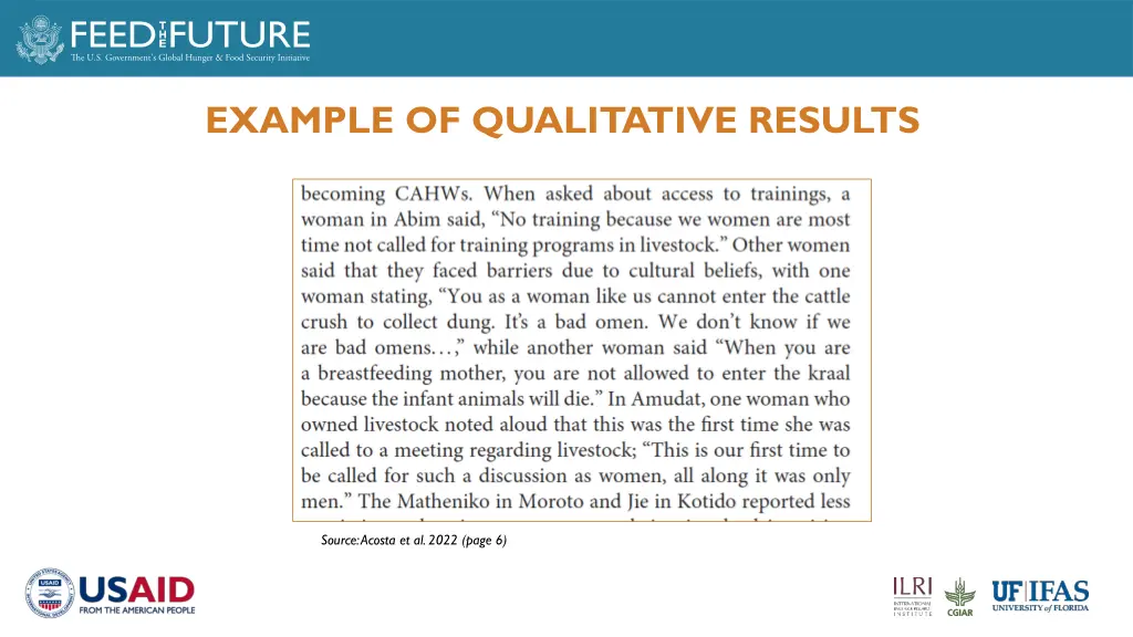 example of qualitative results