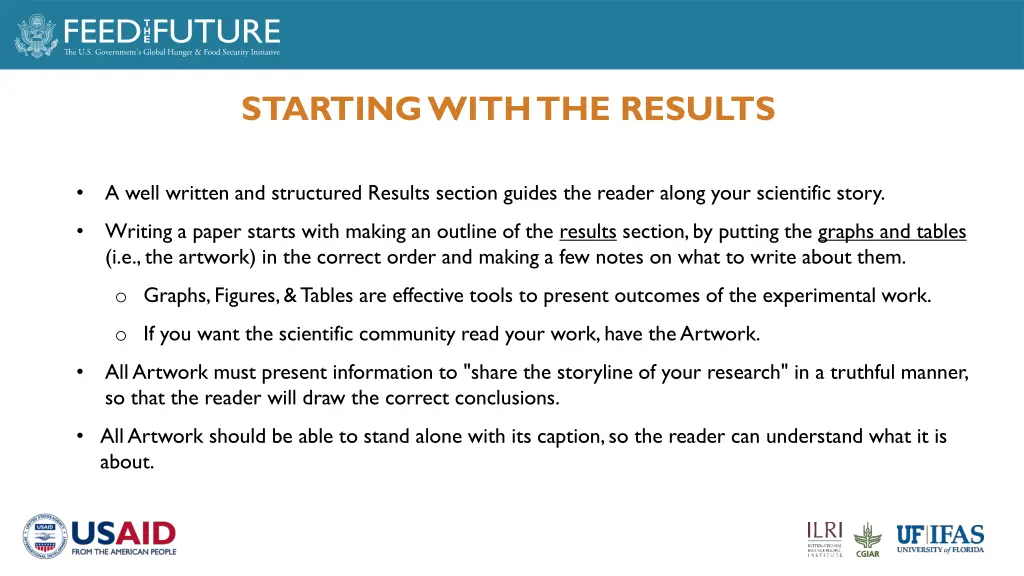 starting with the results