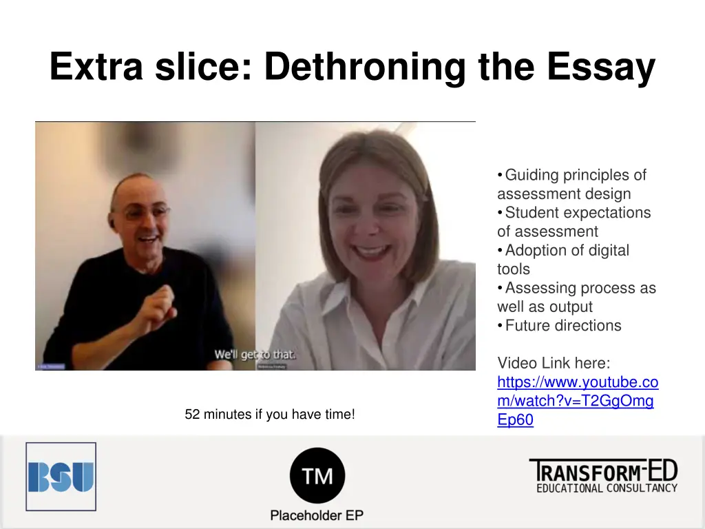 extra slice dethroning the essay