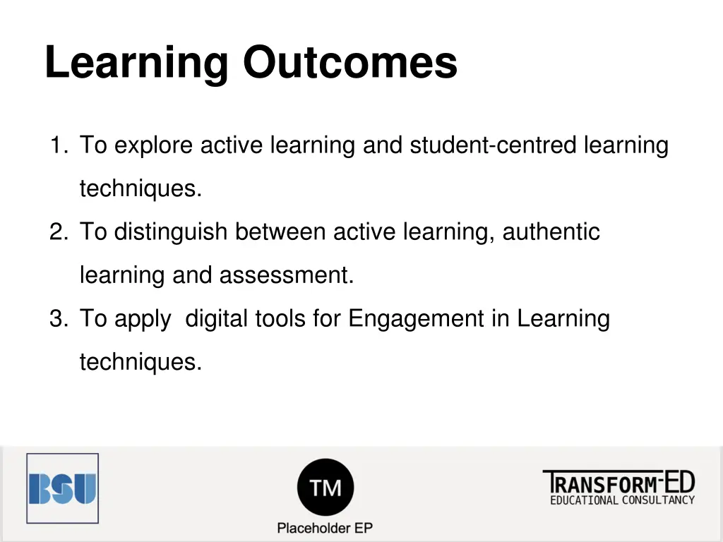 learning outcomes