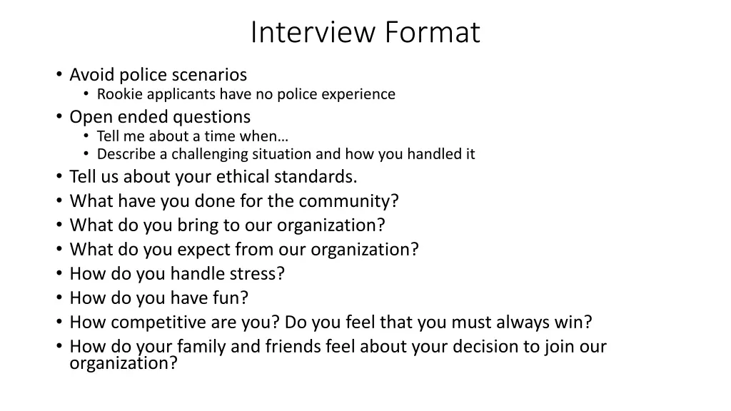 interview format